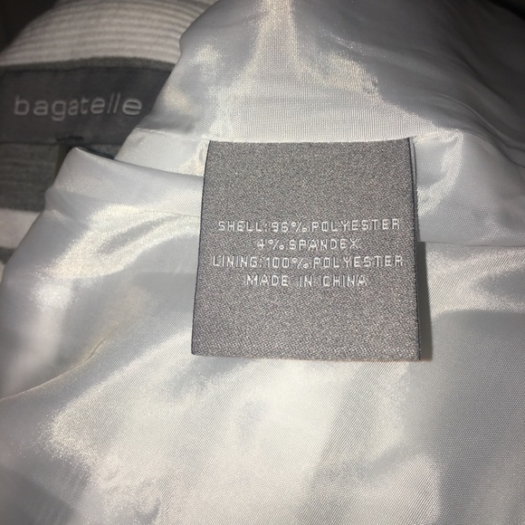 Bagatelle Small Gray & White Stripe Moto Jacket - Picture 5 of 10